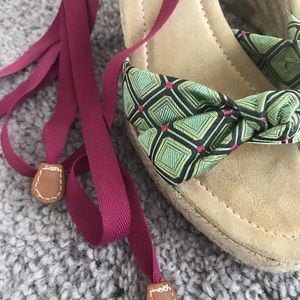 J. Crew lace up wedge sandal